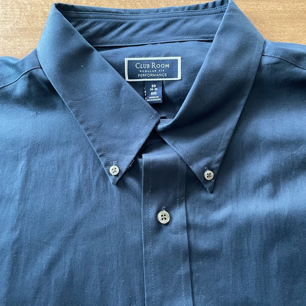 Club Room - regular fit - navy long sleeve button down